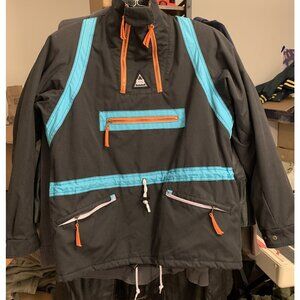 90's Neon Striped Sportswear of Sweden SOS Insulated Snow Pullover Jacket - M